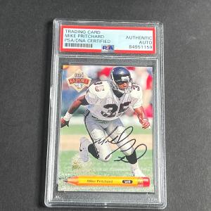 1992 Upper Deck Coaches Report #CR1 Signed Card Mike Pritchard AUTO PSA ATLANTA Free Shipping Browse