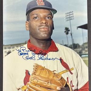 Bob Gibson Signed 8x10 Vintage Photo Cardinals To Richie Best Bold Auto COA HOF Free Shipping Browse