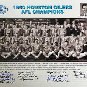 1960 Houston Oilers AFL Champions  50 Yr 16x20 Team Signed Photo-16 Sigs -COA Cheap Sale Shop