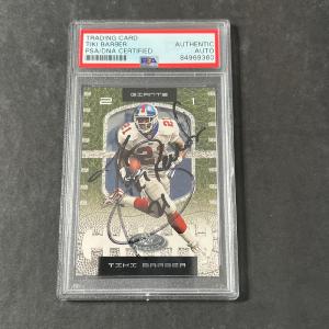 2001 Fleer #79 Tiki Barber signed card PSA Auto Slabbed Giants Cheap Sale The Cheapest