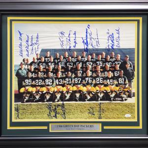1966 SB I Champ Packers Autographed Framed 16x20 Photo 20 Sigs Starr JSA YY02722 Reliable Sale Online