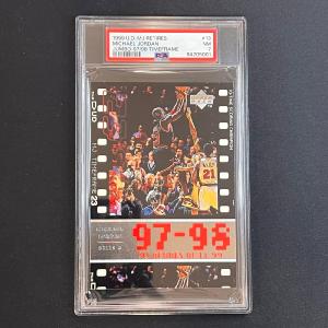 1999 Upper Deck MJ Retires Jumbo-97/98 Timeframe #13 Michael Jordan PSA NM 7 Bul Free Shipping Perfect