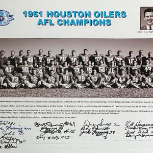 1961 Houston Oilers AFL Champions 50th ANV 16x20 Team Signed Photo -18 Sigs Reliable Sale Online