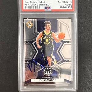2021-22 Panini Mosaic #172 TJ McConnell Signed Card AUTO PSA Slabbed Pacers Cheap Hot Sale