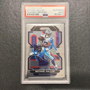 2021 Panini Prizm Football #240 Michael Gallup Signed Card AUTO PSA slabbed Dall Discount Recommend