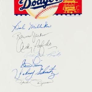 BROOKLYN DODGERS MULTI SIGNED EBBETS FIELD PHOTO PAFKO LABINE MCLISH JACKSON   3 Cheap Sale New Arrival