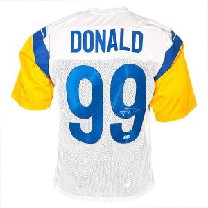 Aaron Donald Signed Los Angeles White Football Jersey (Beckett) Sale Comfortable
