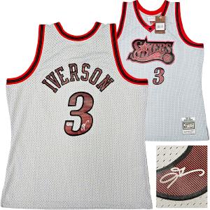76ERS ALLEN IVERSON AUTOGRAPHED GREY AUTHENTIC M&N 1997-98 HWC JERSEY XL BECKETT Marketable Sale Online