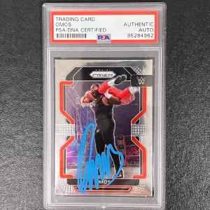 2022 Panini Prizm WWE #170 Omos Signed Card PSA AUTO Slabbed Pre Order For Sale