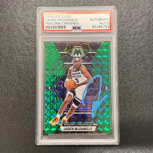 2022-23 Panini Mosaic #58 Jaden McDaniels Signed Card AUTO PSA/DNA Slabbed Timbe Outlet Extremely