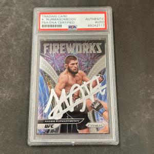 2022 Prizm UFC#5 Khabib Nurmagomedov Signed Card PSA Slabbed Cheap Pice Store