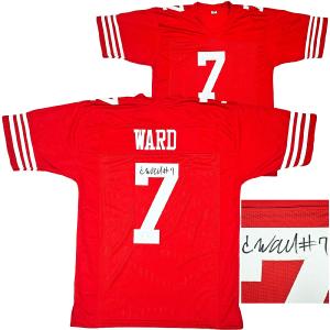 49ERS CHARVARIUS WARD AUTOGRAPHED SIGNED RED JERSEY BECKETT WITNESS 218750 Sale Best