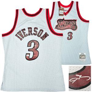 76ERS ALLEN IVERSON AUTOGRAPHED GREY AUTHENTIC M&N 1997-98 HWC JERSEY L BECKETT Limited Edition Online