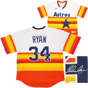 ASTROS NOLAN RYAN AUTOGRAPHED RAINBOW STRIPES NIKE JERSEY XL BECKETT QR 211258 Outlet New