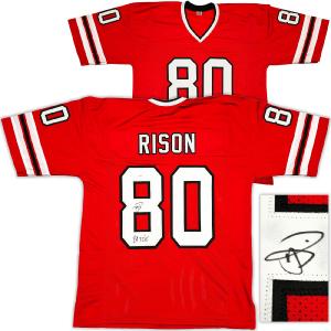 ATLANTA FALCONS ANDRE RISON AUTOGRAPHED RED JERSEY "84 TD" JSA STOCK #233379 Collections Cheap Online