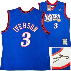 76ERS ALLEN IVERSON AUTOGRAPHED BLUE AUTHENTIC M&N 1999-00 HWC JERSEY XL BECKETT Amazon Sale Online