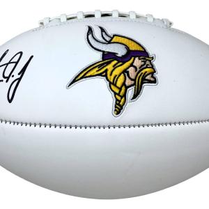 Aaron Jones Signed Minnesota Vikings Logo Football BAS ITP 2025 Cheap Pice