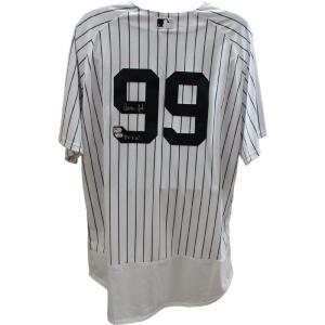 Aaron Judge Autographed New York Yankees White Jersey All Rise FAN 46626 Pices Online