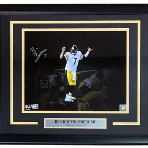 Ben Roethlisberger Signed Framed 11x14 Steelers Spotlight Photo Fanatics Best Place For Sale