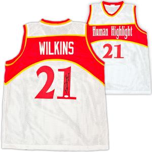 ATLANTA HAWKS DOMINIQUE WILKINS AUTOGRAPHED WHITE JERSEY "HOF" JSA STOCK #215700 Clearance Store For Sale