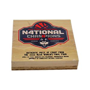 Authentic 6" x6" Piece of Women's 2016 NCAA Final Four Court with University of Connecticut Women's National Championship Logo Sale For Cheap