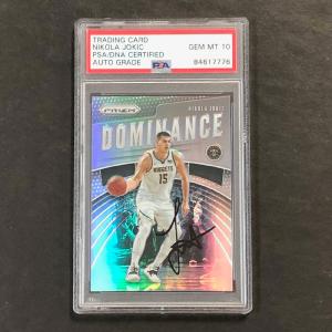 2019-20 Panini Prizm Dominance Silver #21 Nikola Jokic Signed AUTO 10 PSA Slabbe Pre Order Online