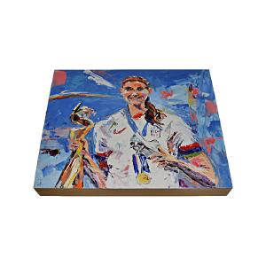 Alex Morgan USWNT Holding Trophy Original Stephanie Reiter Artwork on 11x14 Wood Cheap Sale Outlet Locations