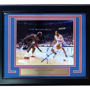 Allen Iverson Signed Framed 8x10 76ers vs Michael Jordan Photo JSA ITP Cheap Sale Amazing Pice