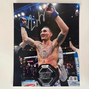 Autographed/Signed Max Holloway UFC MMA Black Fighting 8x10 Photo Beckett COA Very Cheap Cheap Online