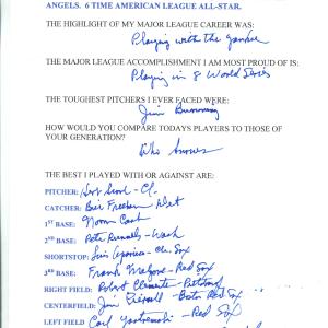 Bill "Moose" Skowron Autographed Hand Filled Out Survey Page Discount Shop