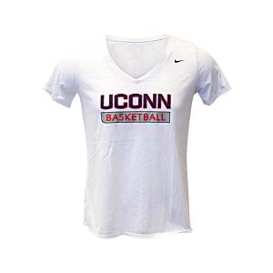 Breanna Stewart UCONN Used White V Neck Basketball Shirt (Size XL) Outlet Where Can You Find