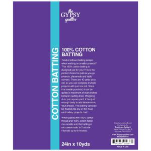 The Gypsy Quilter Cotton Batting 24in x 10yds Hot Sale