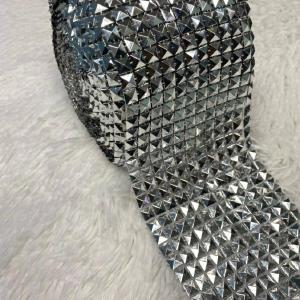 1-Yard, DIY "Pyramid" Studded Mesh, Flatback Rivets, Sew, or Glue on, Punk Rock Trim, Mesh Studs, Beaded Craft Supplies, Ribbon Mesh Classic For Sale