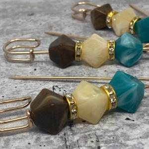 6-pc set, Shades of IVORY Resin Beads w/Gold Bling, Safety Pin Brooches for Clothing Safety Pins for Crafting, DIY Tools, Size 3", Alloy Pin Ebay Online