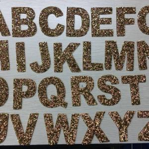 26-pc Set, GOLD Hotfix Rhinestone Letters, Full Alphabet A-Z,  Rhinestone Patch with Adhesive, Mesh Bling Letters, Size 2.28" Sale View