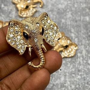 Adorable, Gold Studded "Elephant" w/Rhinestones, 1-pc Flatback Charm for CR O CS, Phone Cases, Sunglasses, Decor, and More! Size 2"x2" Fashionable Cheap Online