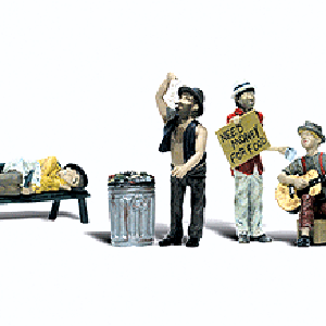 Woodland Scenics 2749 Scenic Accents(R) Figures -- Park Bums with Accessories pkg(4) O Scale Discount Reliable