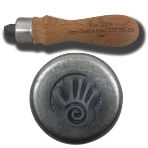 10mm Mini Graphite Swirl Hand Stamp Discount Many Kinds Of