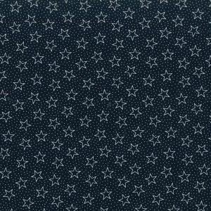 Navy Dotted Stars 108" Fabric By The Yard Affordable Cheap Pice