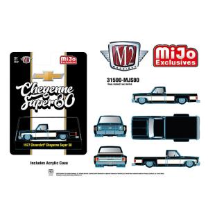 *Pre-Order* M2 Machines - 1977 Chevrolet Cheyenne Super 30 Pickup Truck  Black and White Two Tone Discount Best Seller