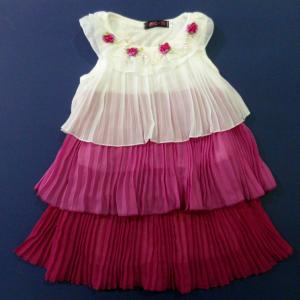 White Pink 3 Layer Crinkling Chiffon Swing Visit Online