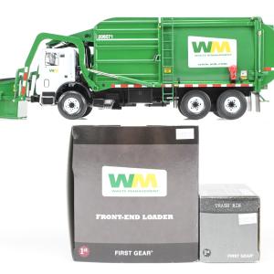 1:34th Scale CON First Gear Waste Management Front End Loader Trash Truck w/ Dumpster Sale Low Pice Fee Shipping