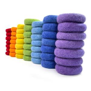 Rainbow Felt Rings (49 pieces) Real For Sale