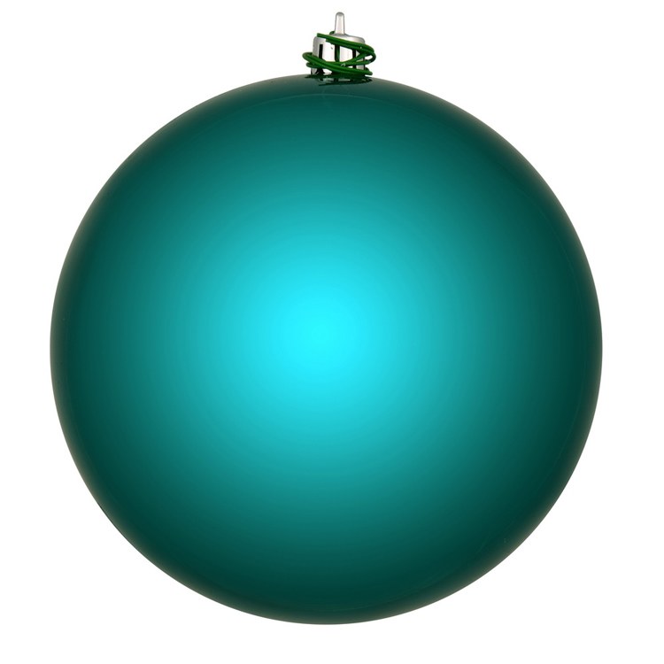 6" Dark Teal Shiny Ball Ornaments 4-Pack Best Pices For Sale
