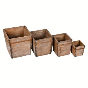 4"-6"-7"-8" Four-Piece Wooden Box Set Get To Buy For Sale