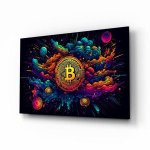 Bitcoin Glass Wall Art || Designer Collection Finishline Sale Online