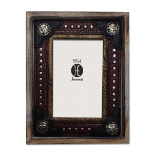 Wood w/ Resin Leather Insert Picture Frame Free Shipping Factory Outlet