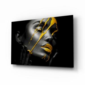 Yellow Paint Glass Art Under 70 Dollars