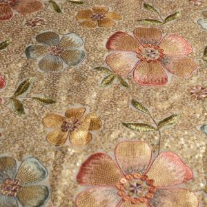 LARGE FLOWER SEQUIN EMBROIDERED SILK B32-45 Clearance Cost