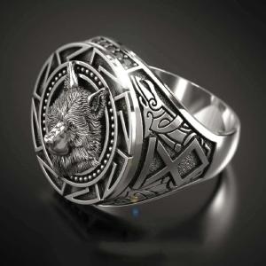 925 Sterling Silver Ring Retro Wolf Totem Thai Silver Ring Warrior Wolf Head Men's Ring Free Shipping Huge Surprise